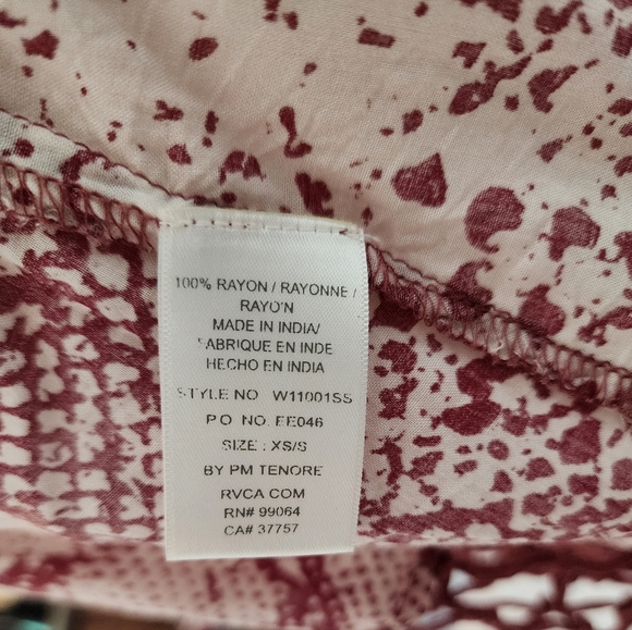 RVCA Fringe Vest Snake Print size XS/S - Picture 5 of 6